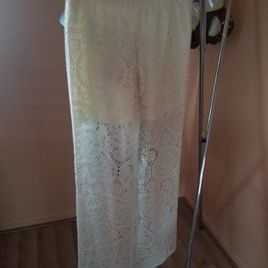 NWT BEIGE LACE PANTS WITH SHORTS